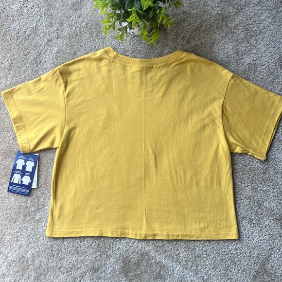 NWT Champion Golden Yellow Embroidered Emojis Cropped T-Shirt Size: XS - Picture 7 of 10
